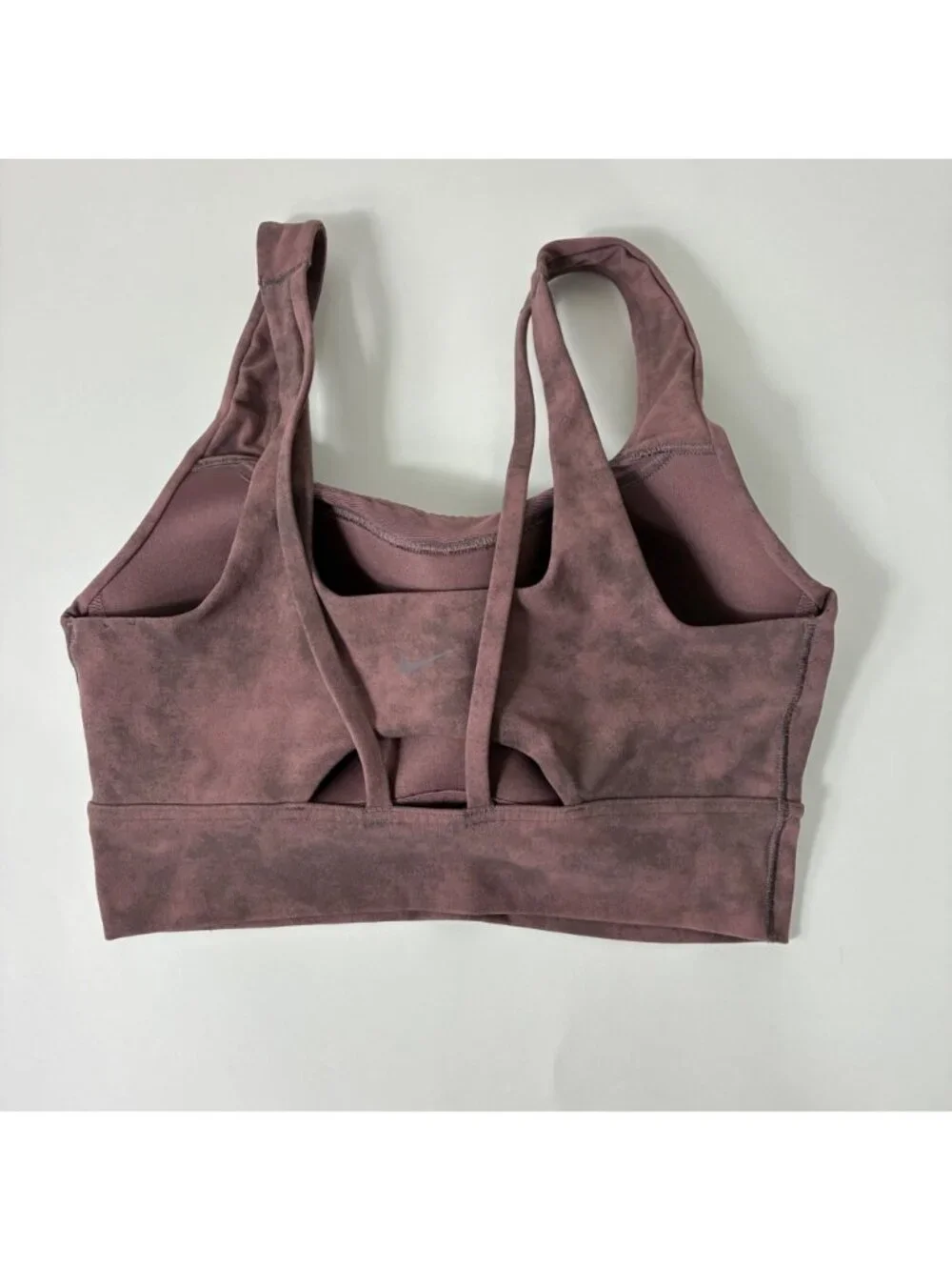 Nike Zenvy Tie-Dye Medium-Support Padded Longline Sports Bra S Smokey Mauve